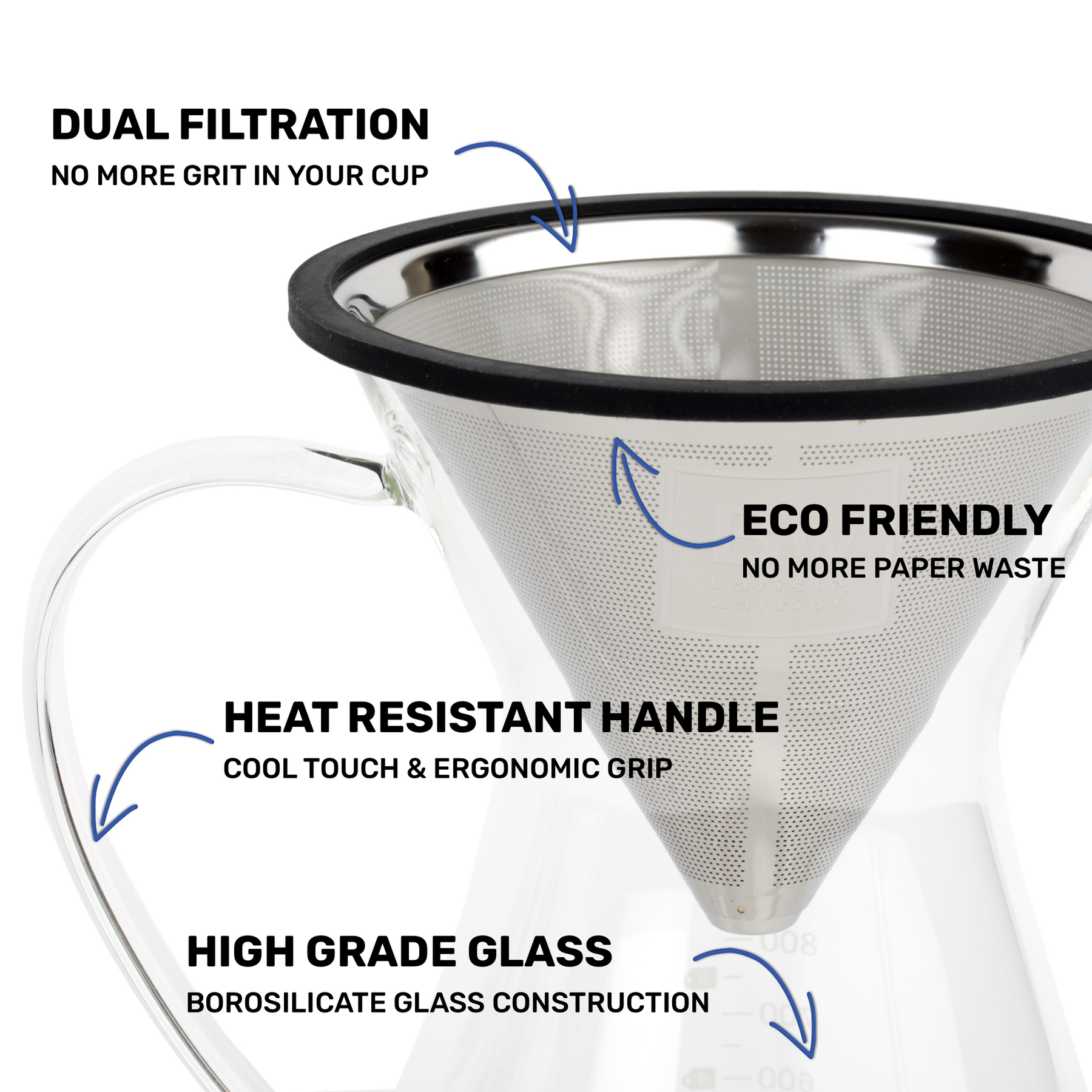 Carafe Coffee Maker Heat Resistant Glass Pour Over Glass